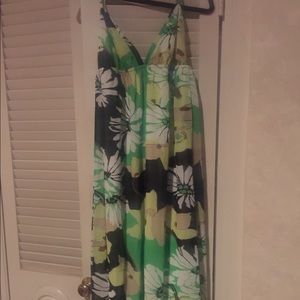Love stitch flower print maxi dress